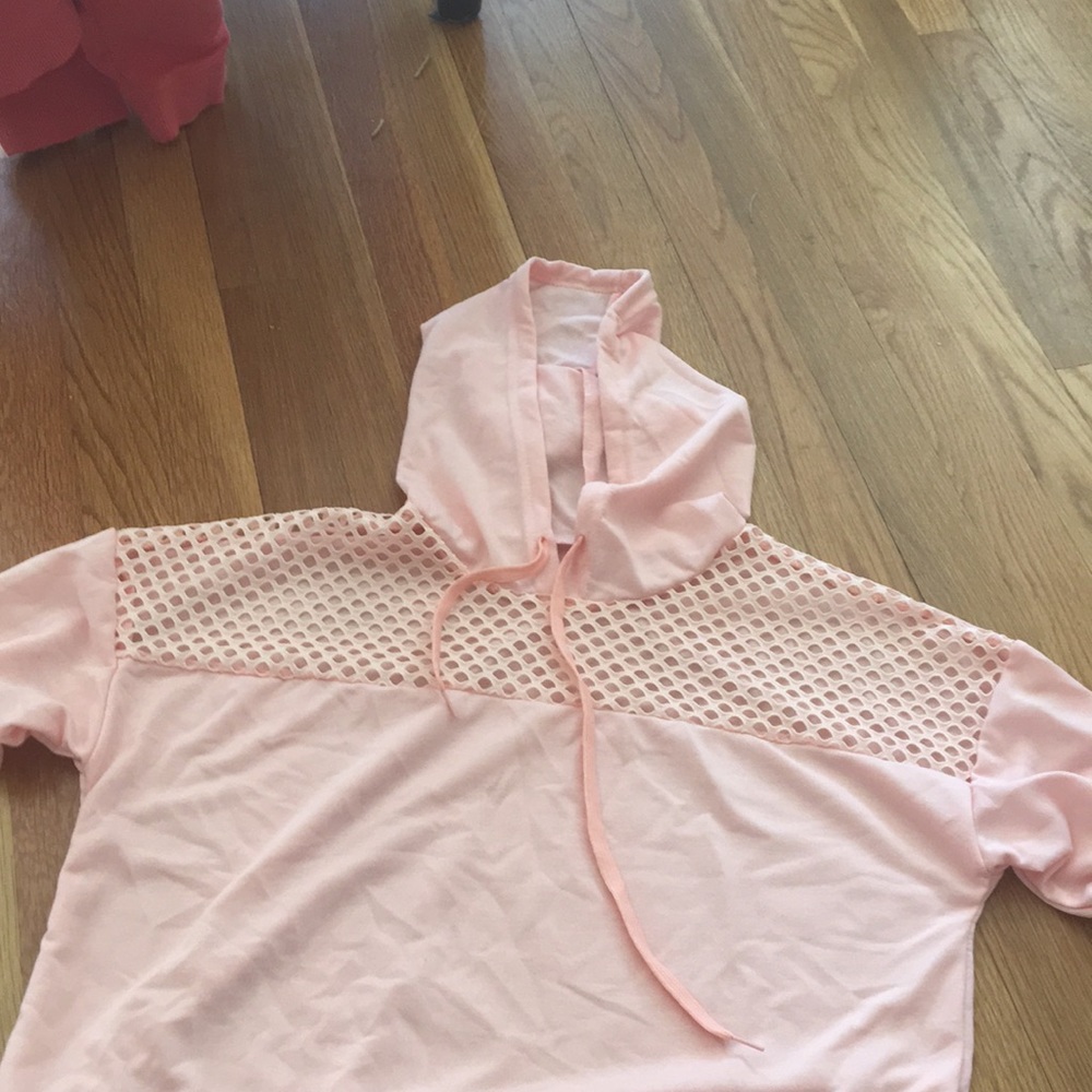 Pink Athletic Cropped Sweatshirt
